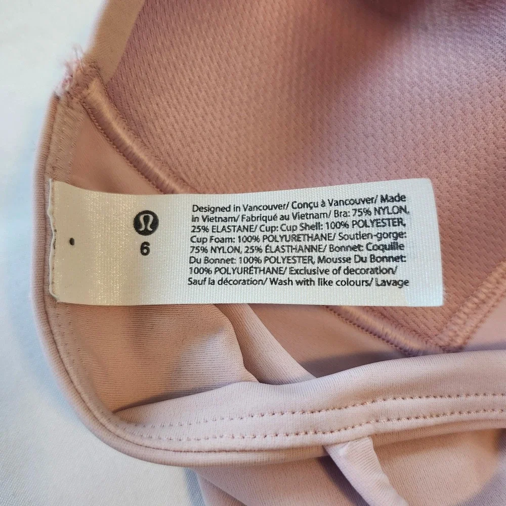 NWT Lululemon Like a Cloud Longline Sports Bra Women's Size 6 B/C Cup Pink Peony